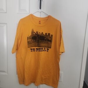 Vtg "Yo Philly" Goldenrod Tourist T-shirt XL
